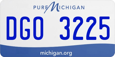 MI license plate DGO3225