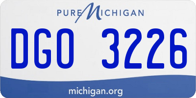 MI license plate DGO3226