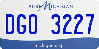MI license plate DGO3227