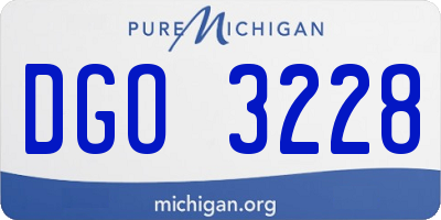 MI license plate DGO3228