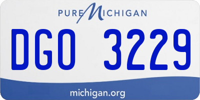 MI license plate DGO3229