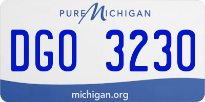 MI license plate DGO3230