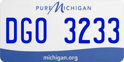 MI license plate DGO3233