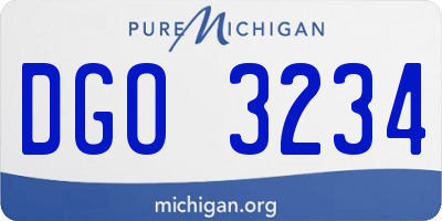 MI license plate DGO3234