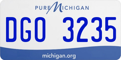 MI license plate DGO3235