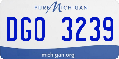 MI license plate DGO3239