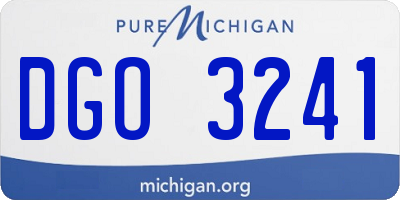 MI license plate DGO3241