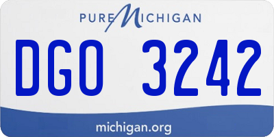 MI license plate DGO3242