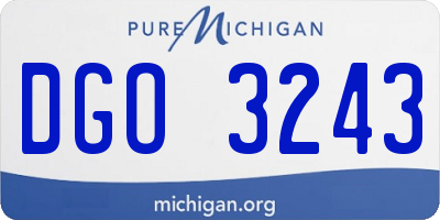 MI license plate DGO3243