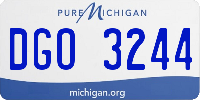 MI license plate DGO3244