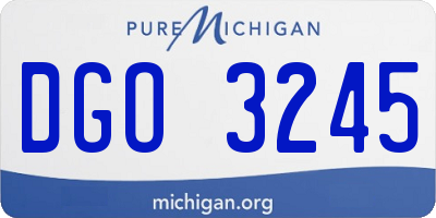 MI license plate DGO3245