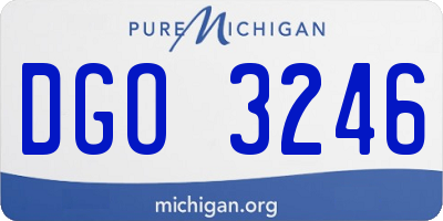 MI license plate DGO3246