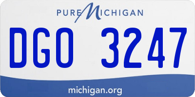 MI license plate DGO3247