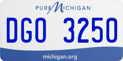 MI license plate DGO3250