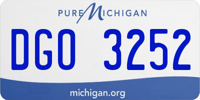 MI license plate DGO3252