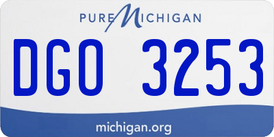 MI license plate DGO3253