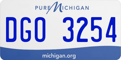 MI license plate DGO3254