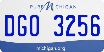 MI license plate DGO3256