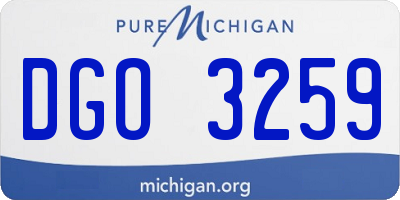MI license plate DGO3259