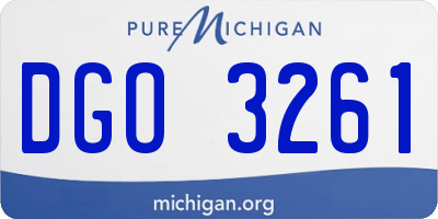 MI license plate DGO3261
