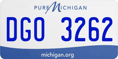 MI license plate DGO3262