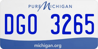 MI license plate DGO3265