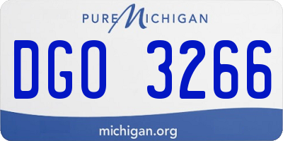 MI license plate DGO3266