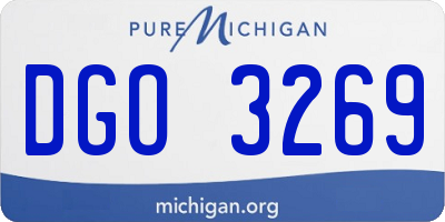 MI license plate DGO3269