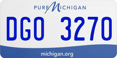 MI license plate DGO3270