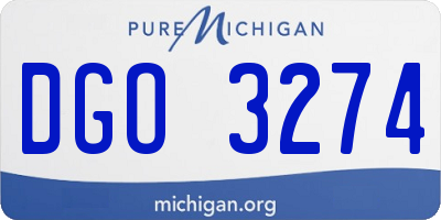 MI license plate DGO3274