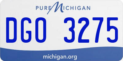 MI license plate DGO3275