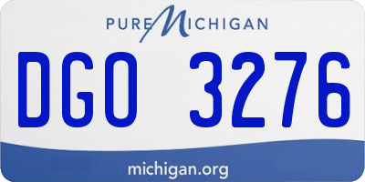 MI license plate DGO3276