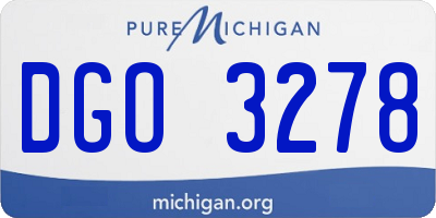 MI license plate DGO3278