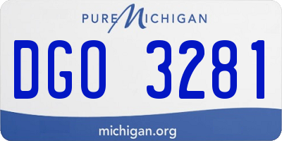 MI license plate DGO3281