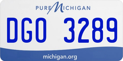 MI license plate DGO3289