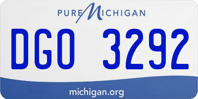 MI license plate DGO3292