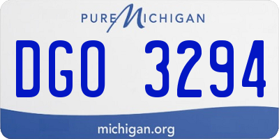 MI license plate DGO3294