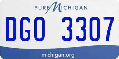 MI license plate DGO3307