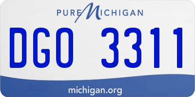 MI license plate DGO3311