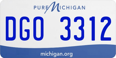 MI license plate DGO3312