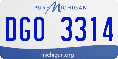 MI license plate DGO3314