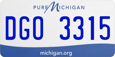 MI license plate DGO3315