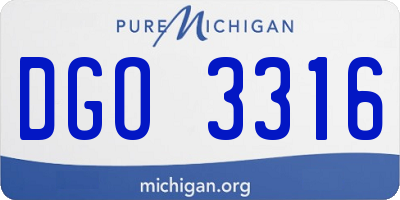 MI license plate DGO3316