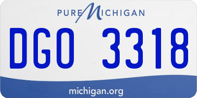 MI license plate DGO3318