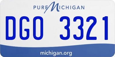 MI license plate DGO3321