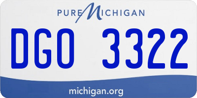 MI license plate DGO3322