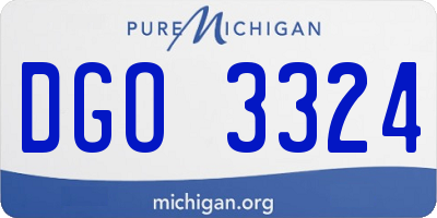 MI license plate DGO3324