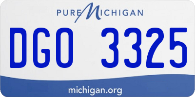 MI license plate DGO3325