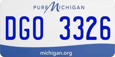 MI license plate DGO3326