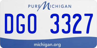 MI license plate DGO3327